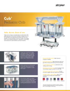 Cub Pediatric Crib Spec Sheet