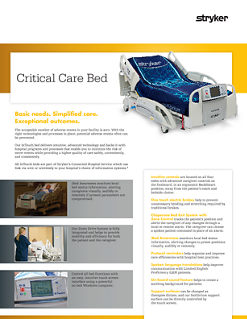 InTouch Critical Care Bed Spec Sheet