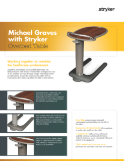 Michael Graves with Stryker Overbed Table Spec Sheet