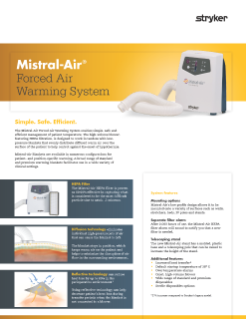 Mistral-Air 1200 Forced Air Warming System Spec Sheet
