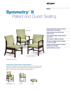 Symmetry II Patient and Guest Seating Spec Sheet