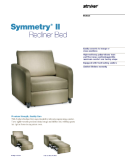 Symmetry II Recliner Bed Spec Sheet