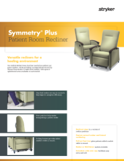 Symmetry Plus Patient Room Recliners Spec Sheet