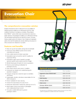 Evacuation Chair spec sheet
