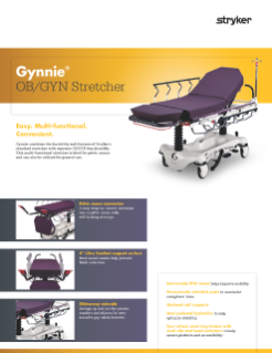 Gynnie OB/GYN Stretcher Spec Sheet