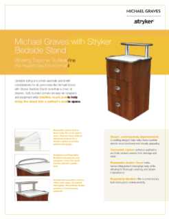 Michael Graves with Stryker Bedside Stand Spec Sheet