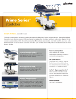 Prime Series Stretcher Spec Sheet