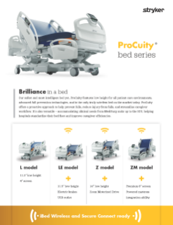 ProCuity bed spec sheet