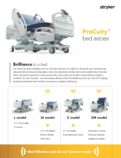 ProCuity bed series spec sheet