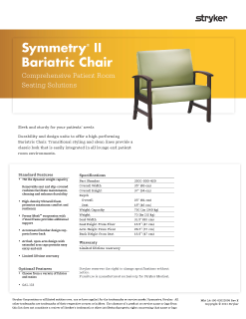 Symmetry II Bariatric Chair - Spec Sheet