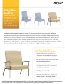 Unity side seating spec sheet