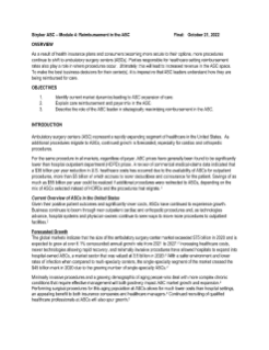 Reimbursement in the ASC Webinar Outline