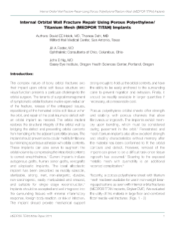 MEDPOR TITAN white paper - internal orbital wall fracture repair using porous polyethylene