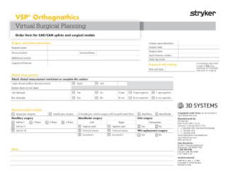 VSP Orthognathic order form