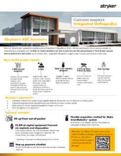 Stryker’s ASC business customer snapshot