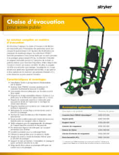 FRENCH-CA Evacuation Chair spec sheet
