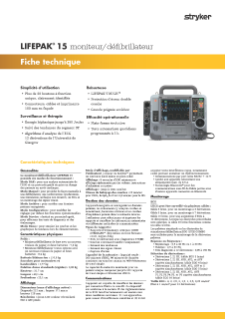 FRENCH LIFEPAK 15 Data Sheet