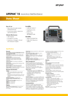 LIFEPAK 15 Data Sheet