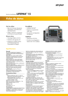 SPANISH LIFEPAK 15 Data Sheet