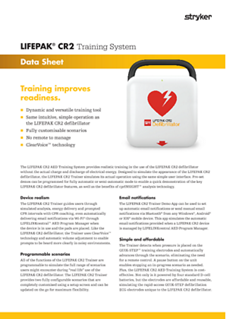 IE LIFEPAK CR2 Trainer data sheet