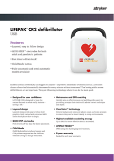 IE LIFEPAK CR2 USB data sheet