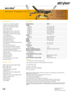 MX-PRO Bariatric Transport spec sheet