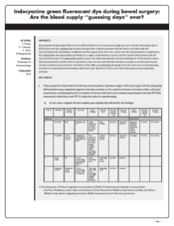Indocyanine green fluorescent dye during bowel surgery: Are the blood supply "guessing days" over?