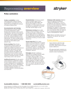 Pulse oximeter reprocessing overview