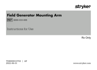 Stryker ENT Navigation system - Field Generator Mounting Arm