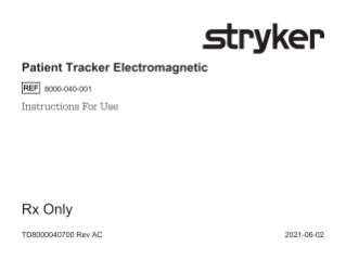 Patient Tracker Electromagnetic IFU TD8000040700