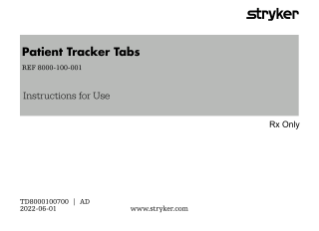 Stryker ENT Navigation system - Patient Tracker Tabs