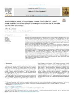 Retrospective review of rh-PDGF-BB/b-TCP use in hindfoot and/or ankle arthrodesis