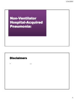 Non-Ventilator Hospital-Acquired Pneumonia