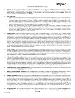 Standard Terms of Sale (US)