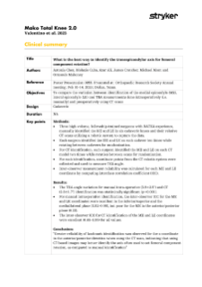 Mako Total Knee 2.0 landmark accuracy clinical summary.pdf