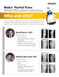 Mako Partial Knee patient indications