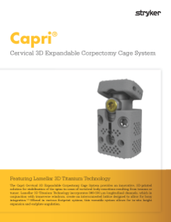 Capri Cervical 3D Expandable Sell Sheet - SYK.indd