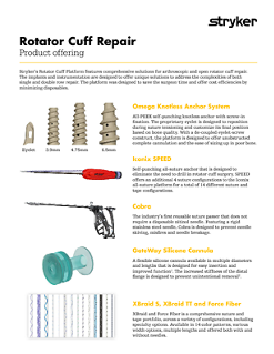 Rotator cuff repair product offerings