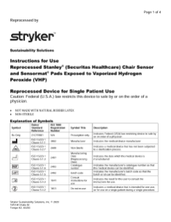 Reprocessed Stanley (Securitas Healthcare) Chair Sensor and Sensormat Pads Exposed to Vaporized Hydrogen Peroxide (VHP)