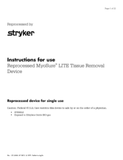 Reprocessed MyoSure LITE Tissue Removal Device