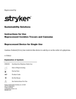 Reprocessed Covidien Trocars and Cannulas