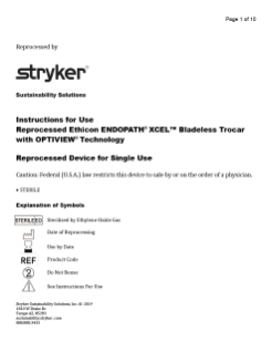 Reprocessed XCEL Bladeless Trocar with Optiview Technology