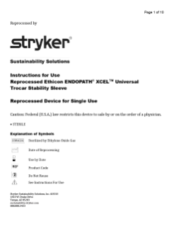 Reprocessed XCEL Universal Trocar Stability Sleeve with Optiview Technology