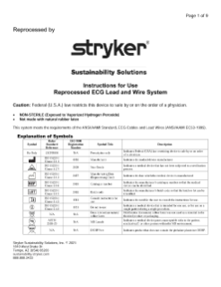 Reprocessed ECG Lead and Wire System Sterilized by Vaporized Hydrogen Peroxide