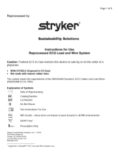 Reprocessed ECG Lead and Wire System