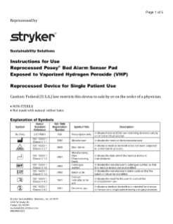 Reprocessed Posey Bed Alarm Sensor Pad Exposed to Vaporized Hydrogen Peroxide (VHP)