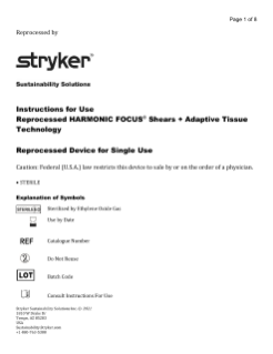 Reprocessed HARMONIC FOCUS Shears + Adaptive Tissue Technology