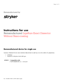 Reprocessed LigaSure Exact Dissector Without Nano-coating