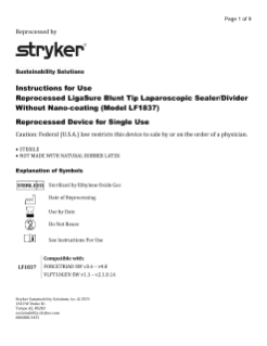 Reprocessed LigaSure Blunt Tip Laparoscopic Sealer Divider without Nano-coating (LF1837)