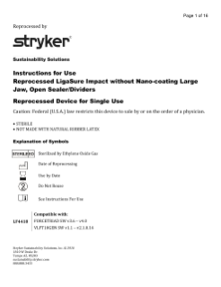 Reprocessed LigaSure Impact without Nano-coating Large Jaw, Open Sealer/Divider